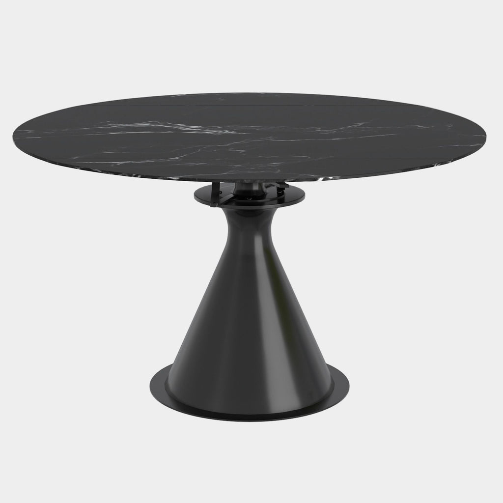 Calisto Round Pedestal Dining Table w/Extension in Black