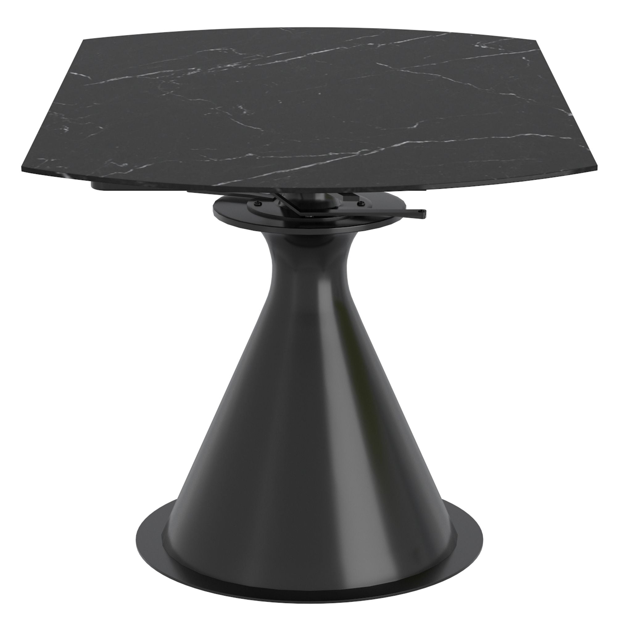 Calisto Round Pedestal Dining Table w/Extension in Black