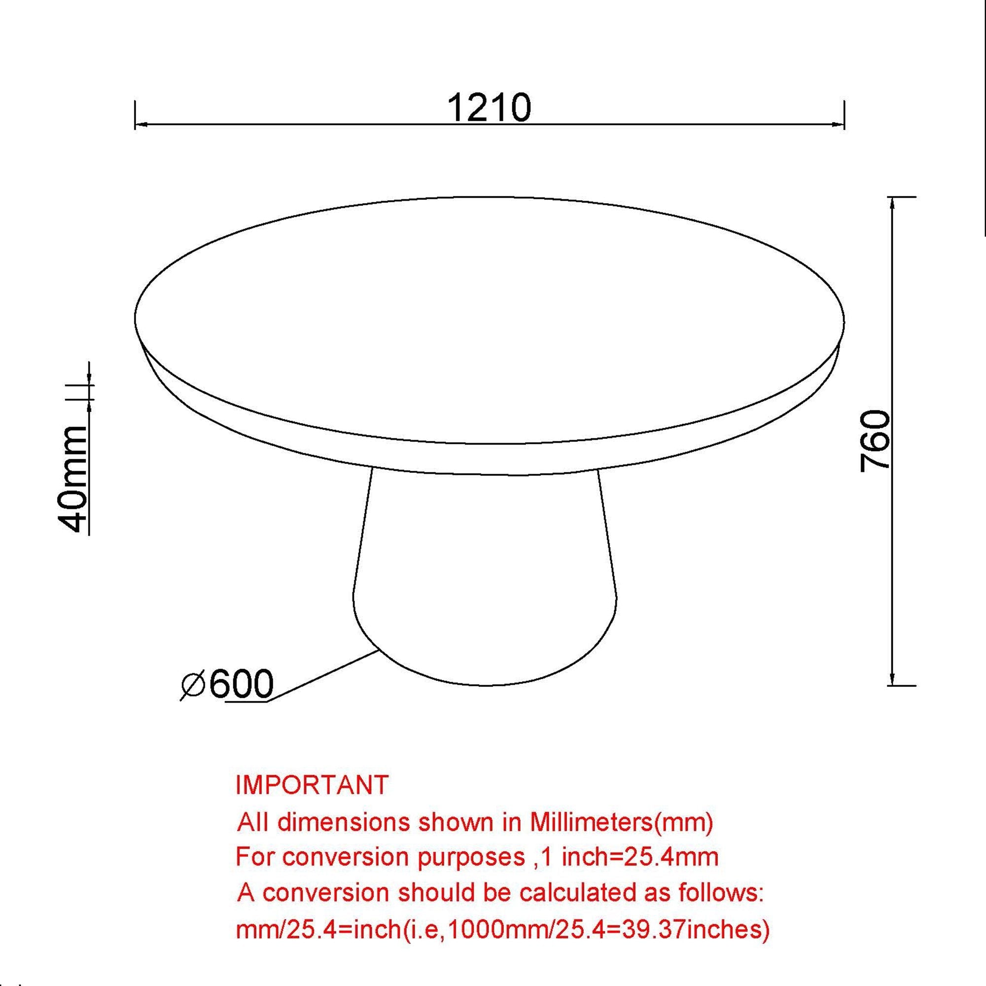 Godiva Round Pedestal Table in Grey Stone