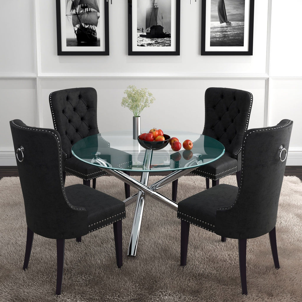 Solara II Round Dining Table in Chrome