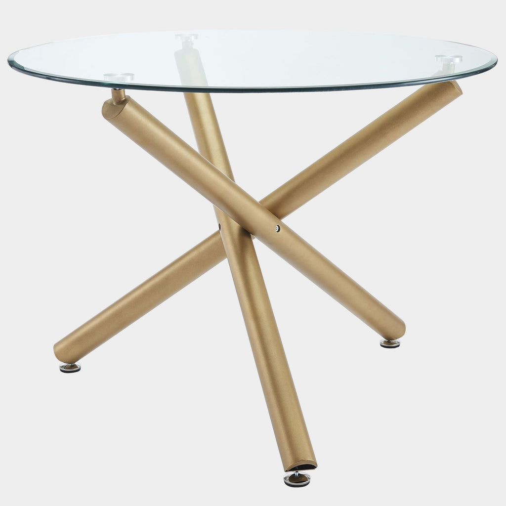 Carmilla Round Dining Table in Aged Gold