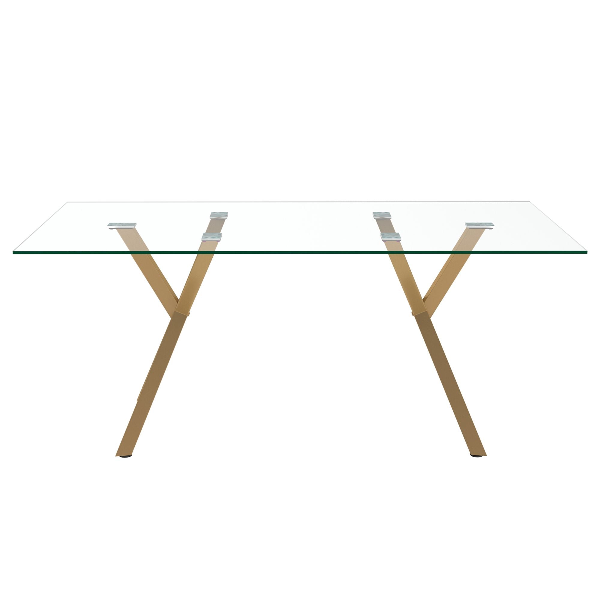 Stark Rectangular Dining Table in Aged Gold