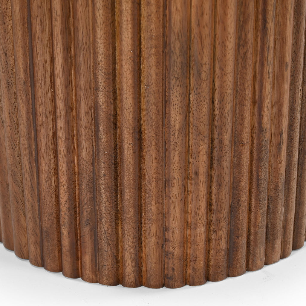 Jilsa Round Dining Table in Walnut & White