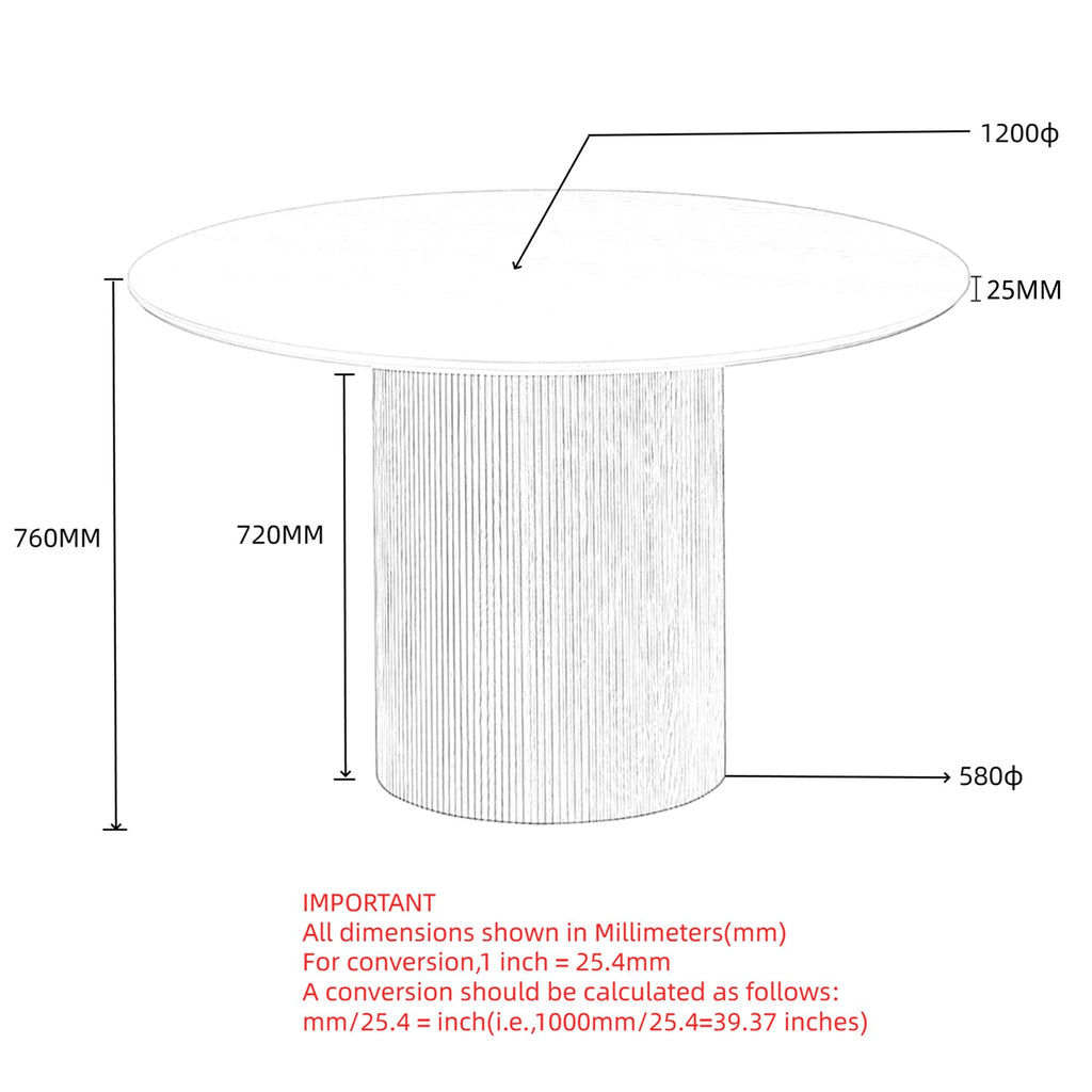 Tovas Round Dining Table in Black