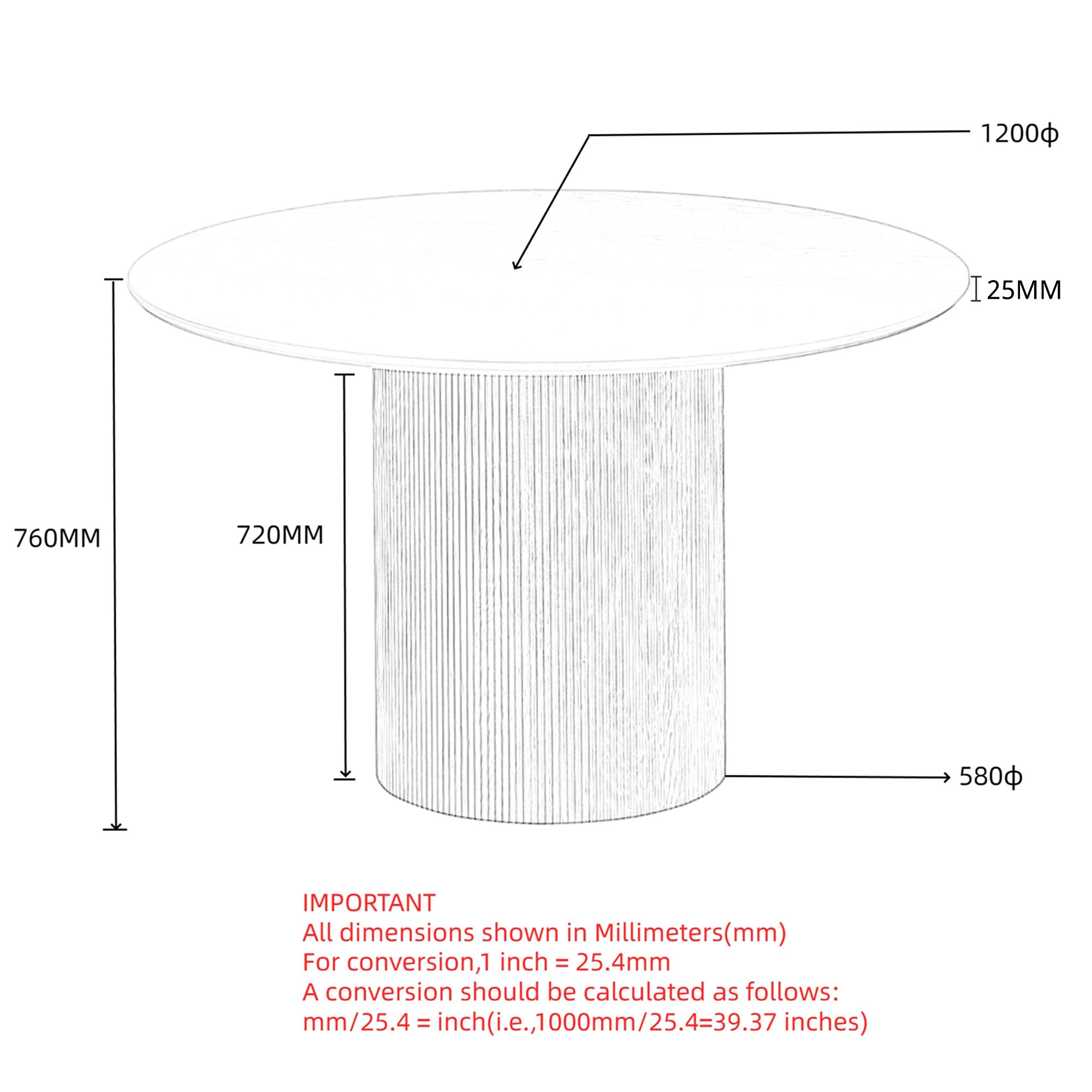 Tovas Round Dining Table in Black