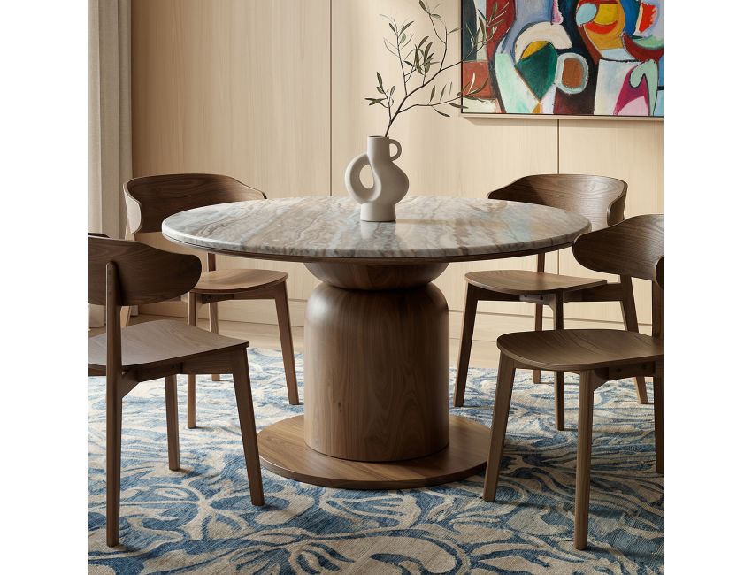 Martina 50" Round Dining Table - Walnut