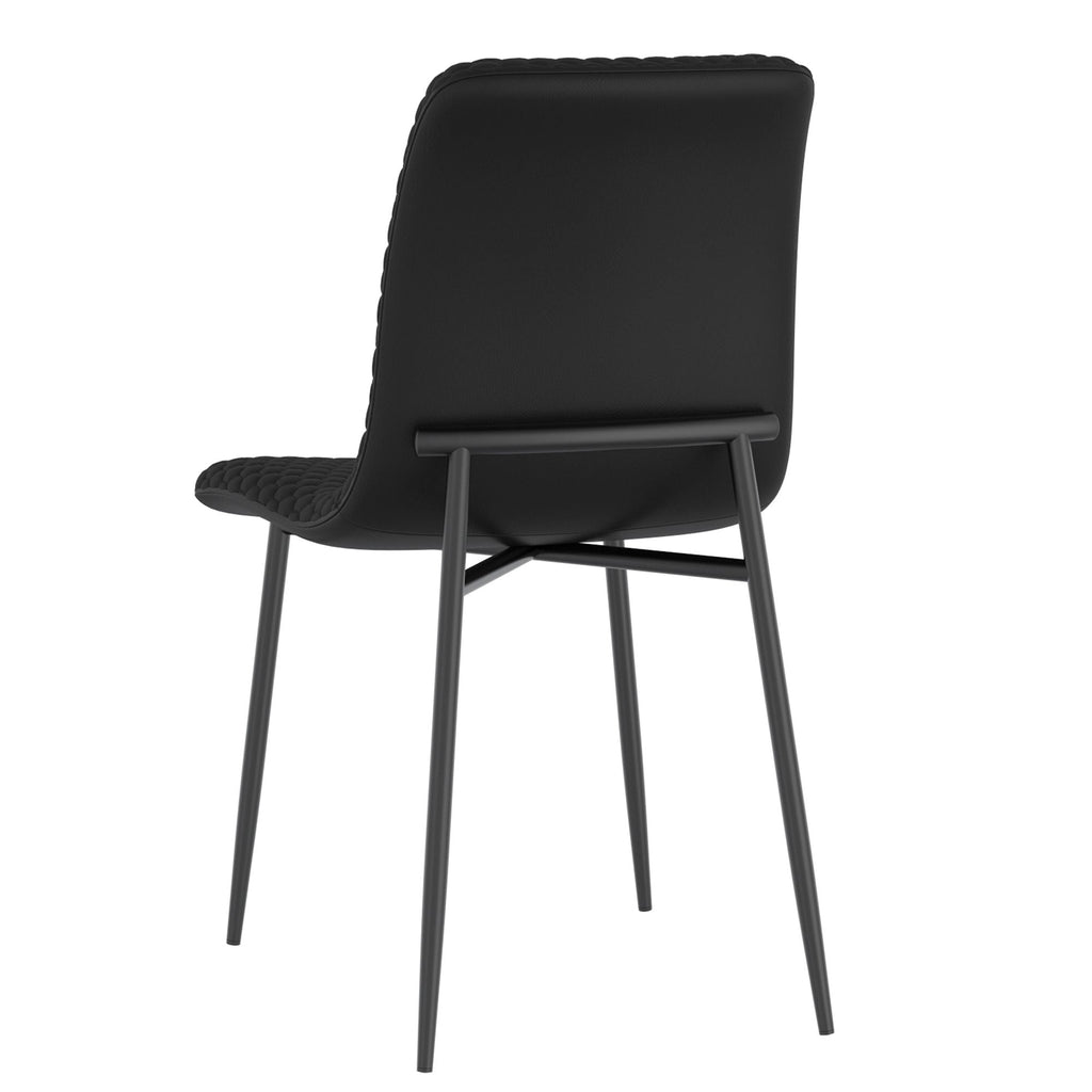 Brixx Dining Chair, set of 2, in Black Faux Leather and Black