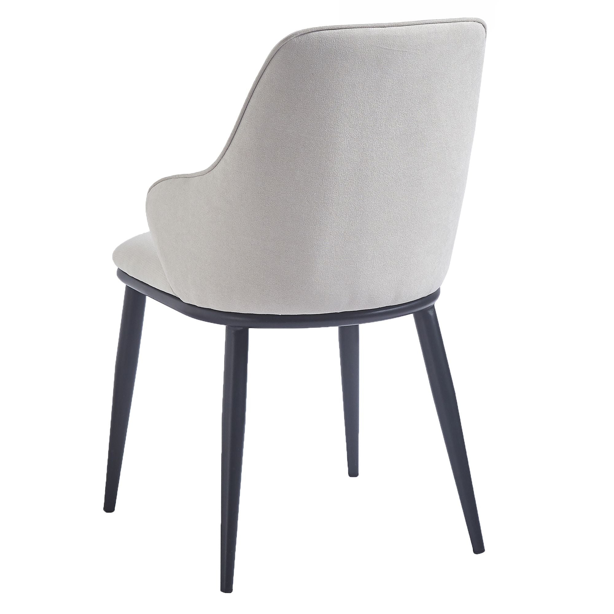Kash Dining Chair, set of 2, in Beige Fabric and Black