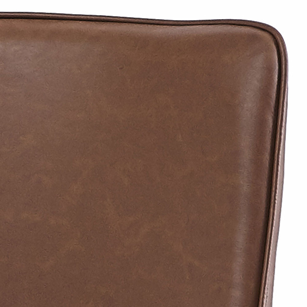 Kash Dining Chair, Faux Leather, set of 2, in Saddle and Black