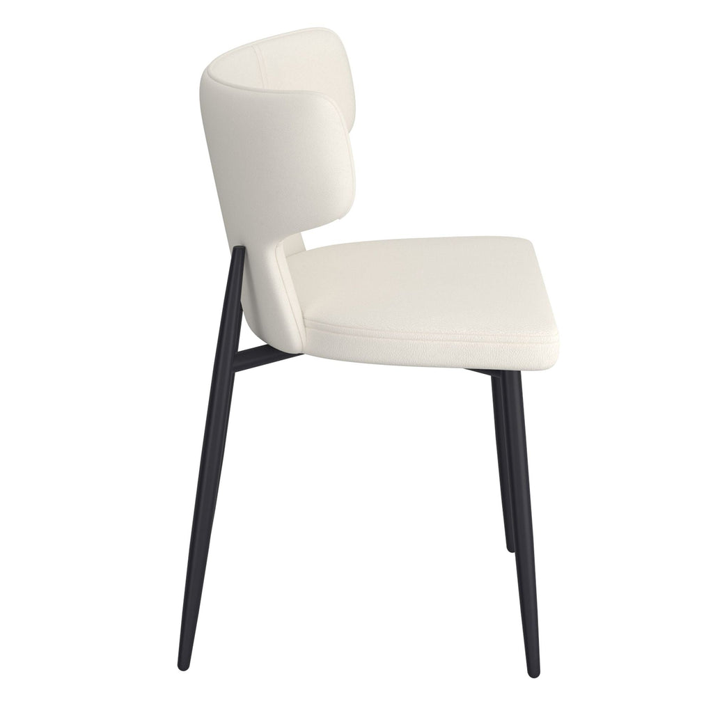 Olis Dining Chair, set of 2, in Beige Faux Leather and Black
