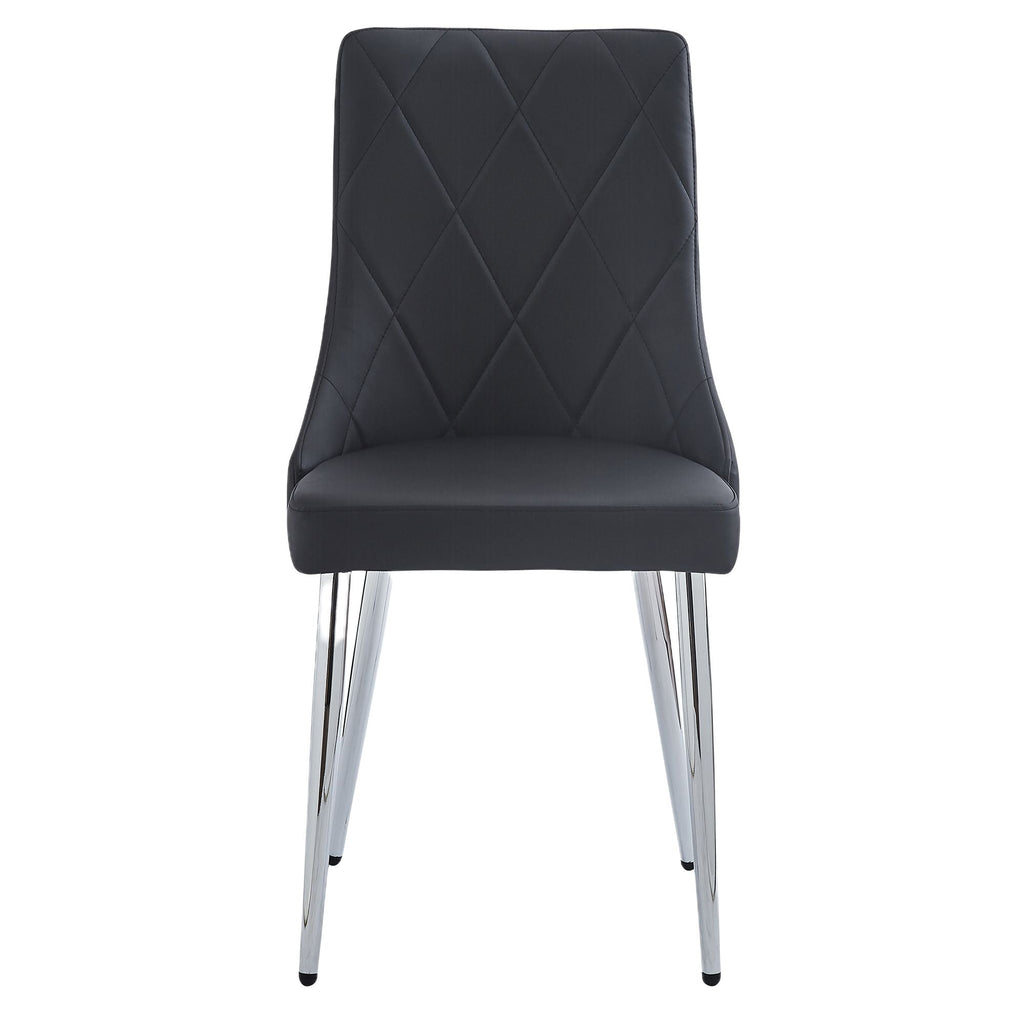 Devo Dining Chair, set of 2, in Black and Chrome