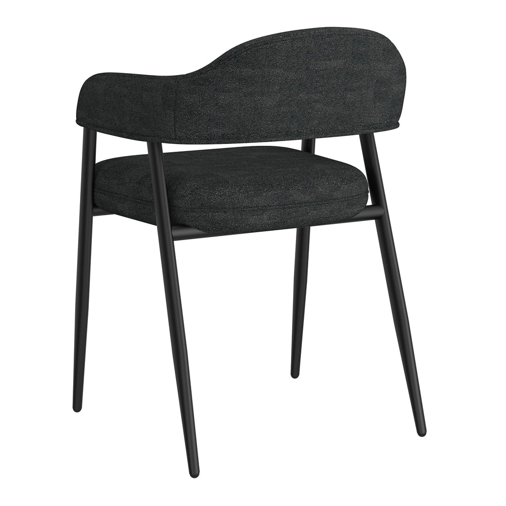 Archer Dining Chair, set of 2, in Charcoal Fabric and Black