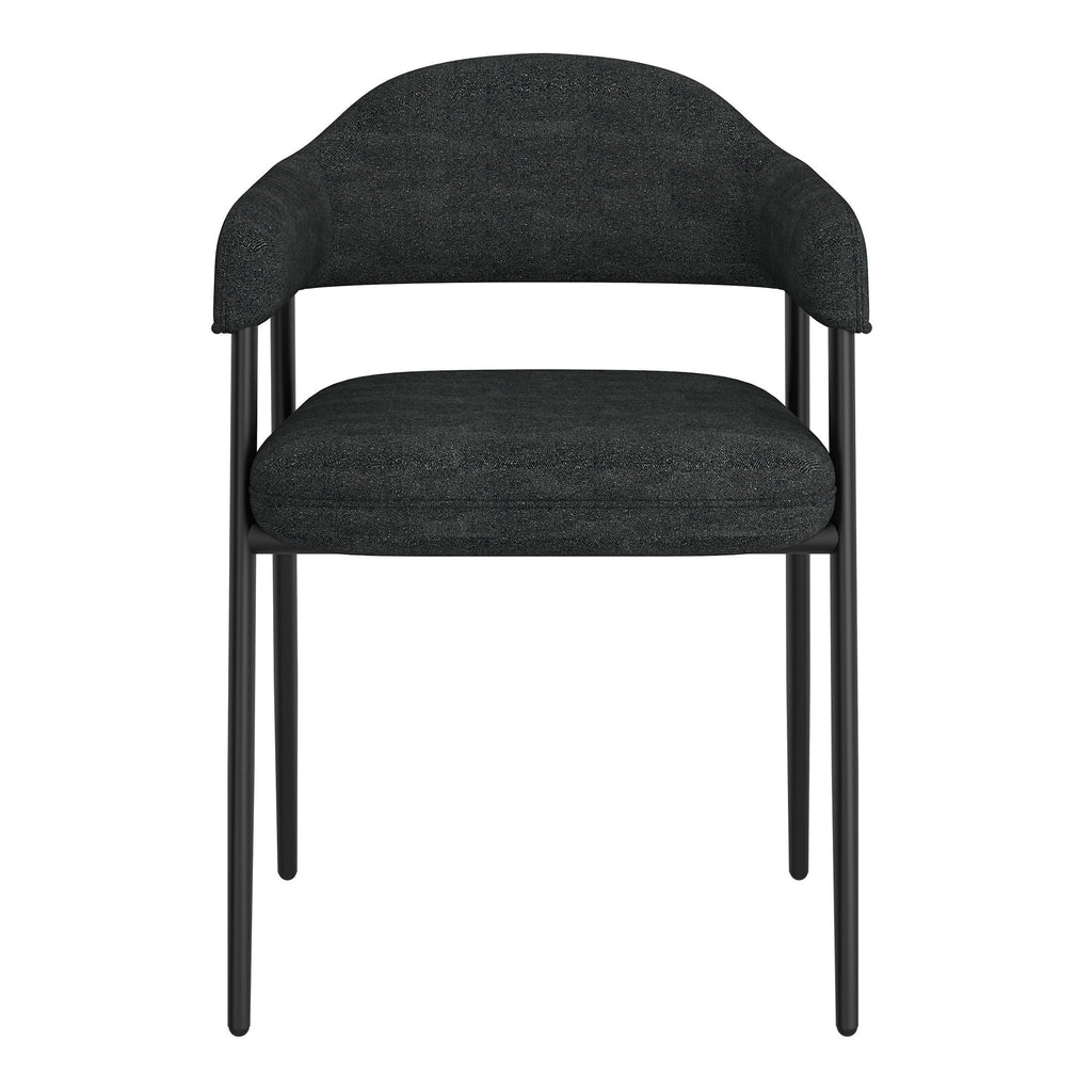 Archer Dining Chair, set of 2, in Charcoal Fabric and Black