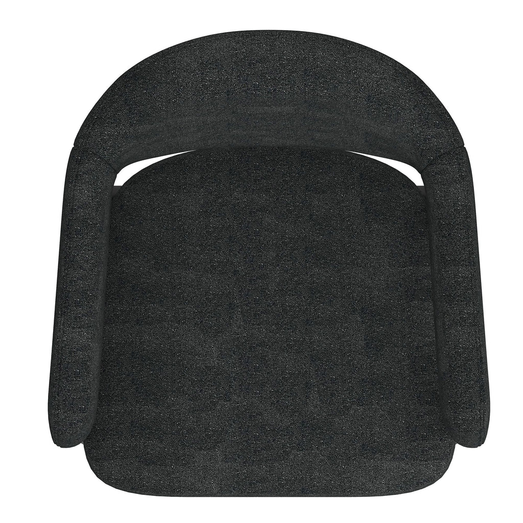 Archer Dining Chair, set of 2, in Charcoal Fabric and Black