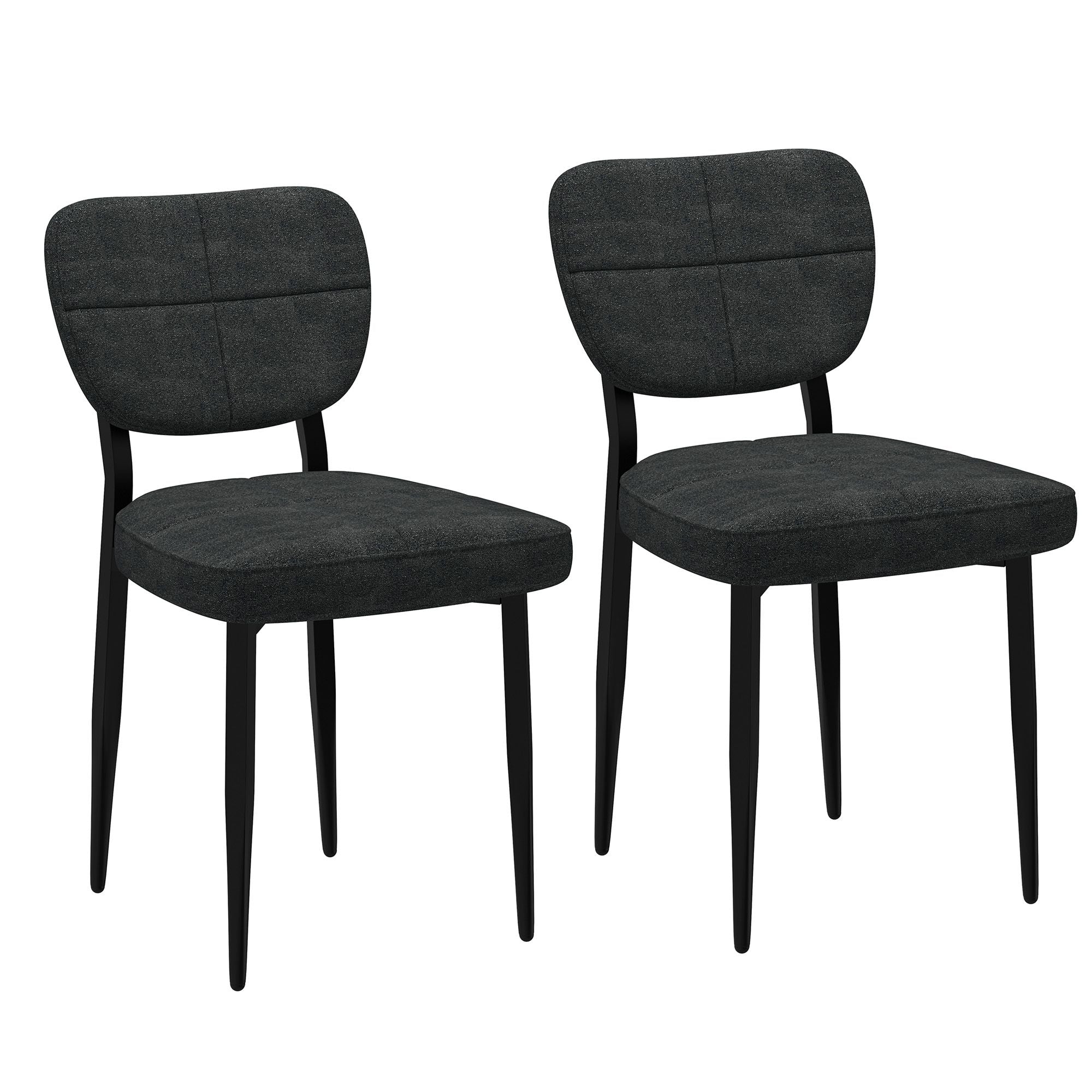 Zeke Dining Chair, set of 2, in Charcoal and Black