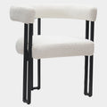 Scarlet Dining Chair, set of 2, in Ivory Boucle and Black