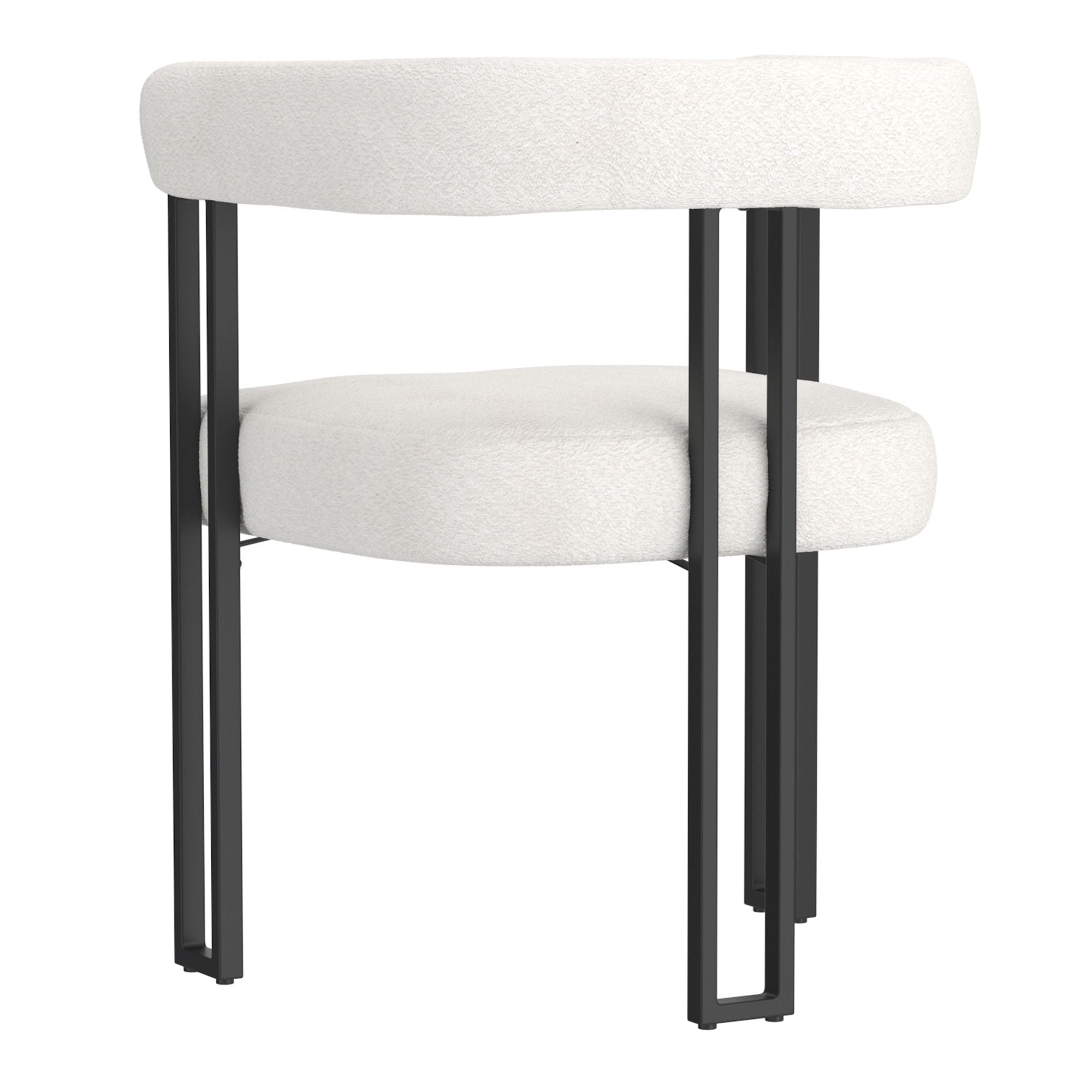 Scarlet Dining Chair, set of 2, in Ivory Boucle and Black