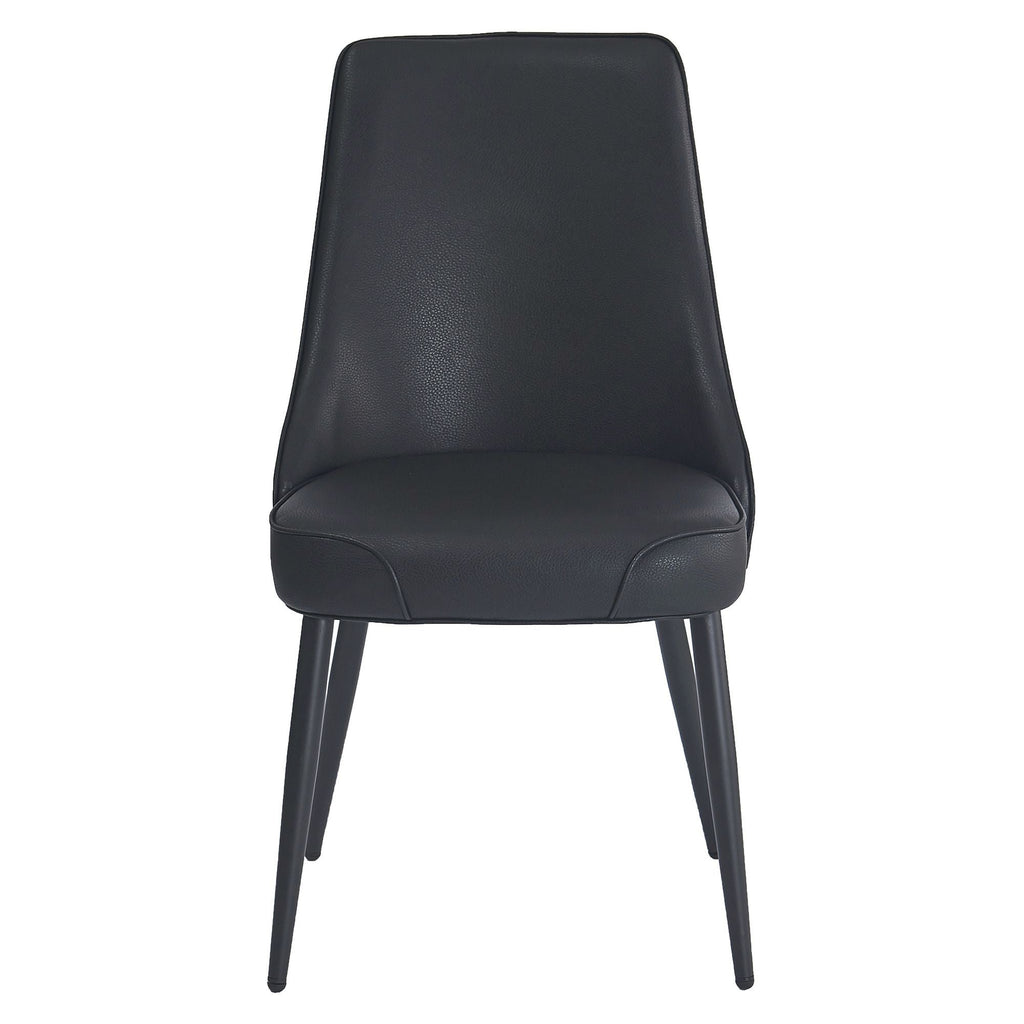 Koda Dining Chair, Faux Leather, set of 2, in Black