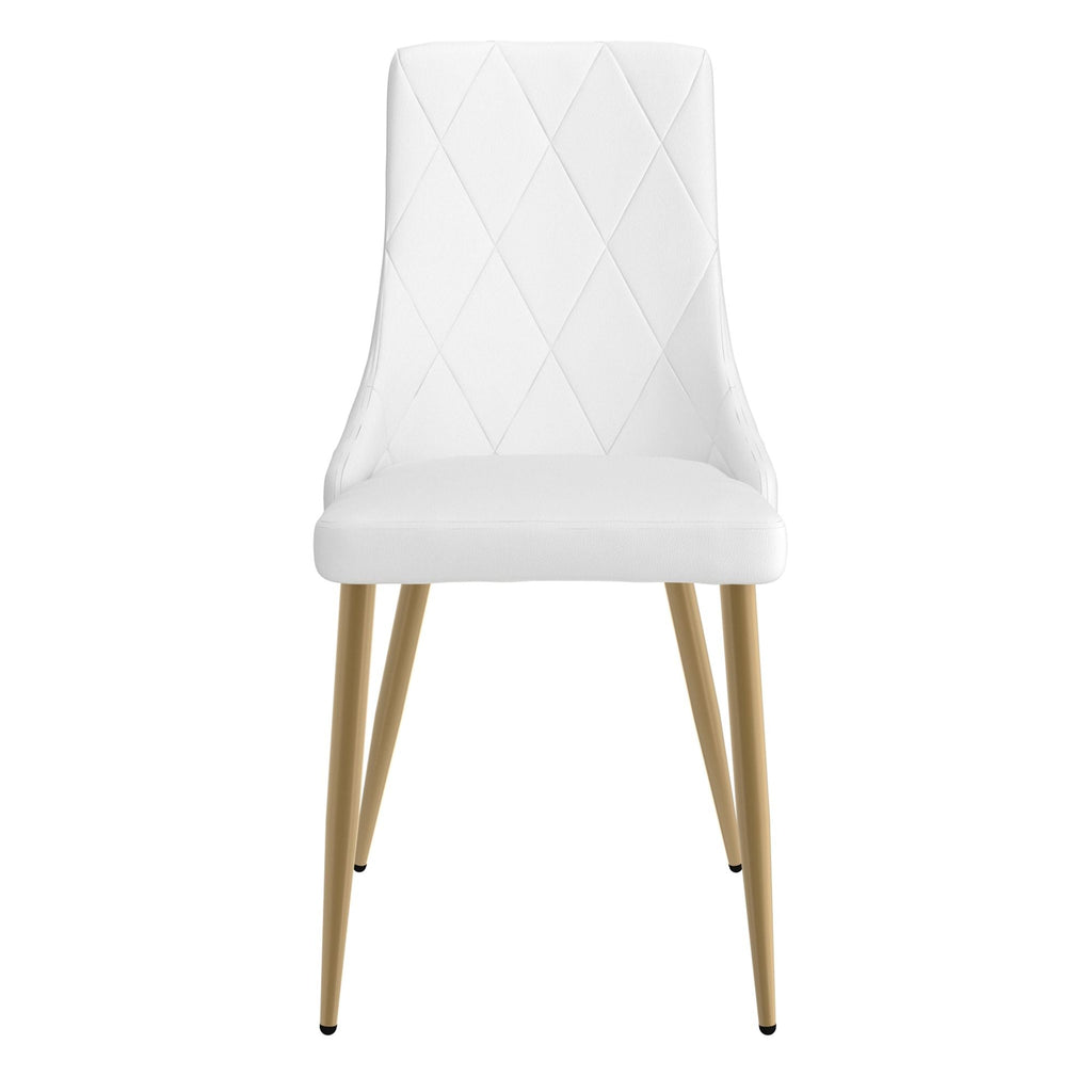 Antoine Dining Chair, set of 2, in White and Aged Gold