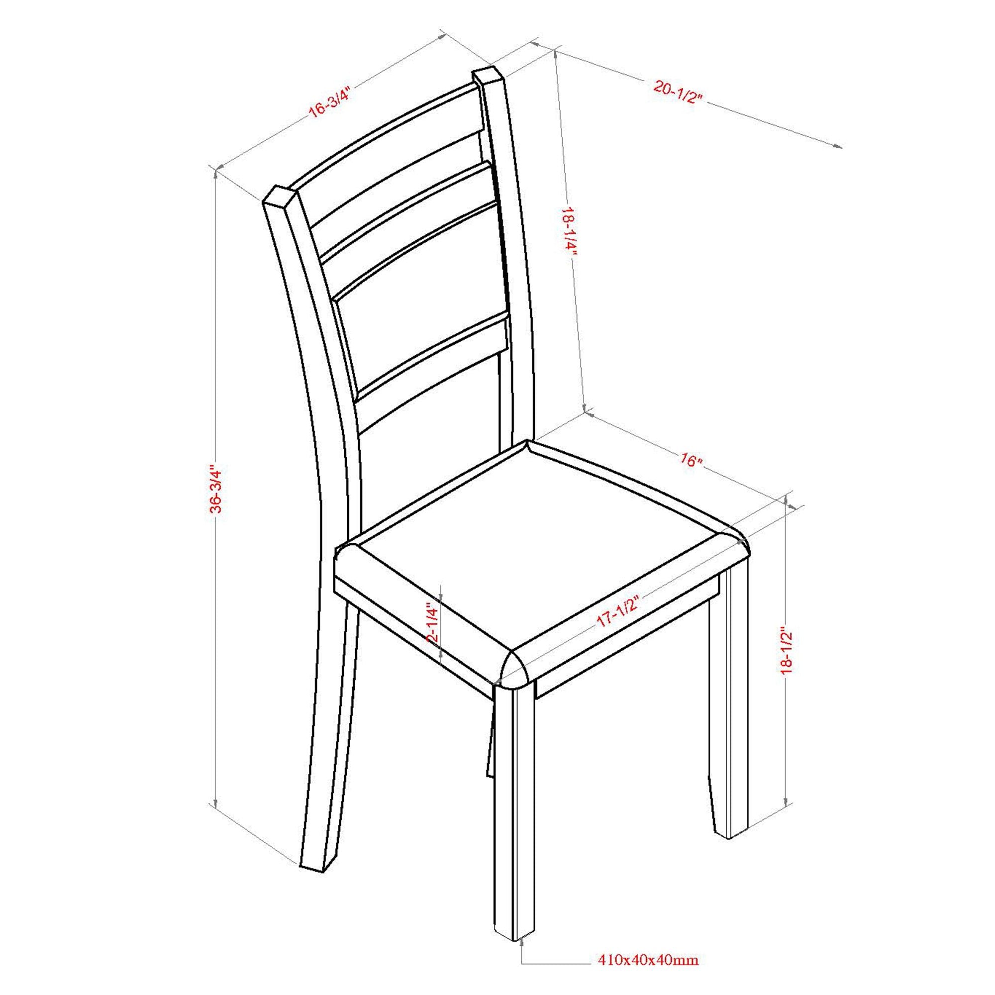 Conrad Dining Chair, Set of 2 in Black & Beige