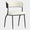 Kazan Dining Chair, Set of 2 in Ivory Performance Fabric & Black Metal
