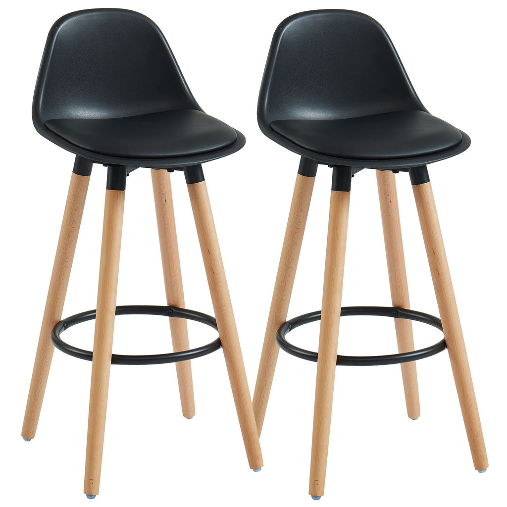 Diablo 26" Counter Stool, set of 2, in Black and Natural