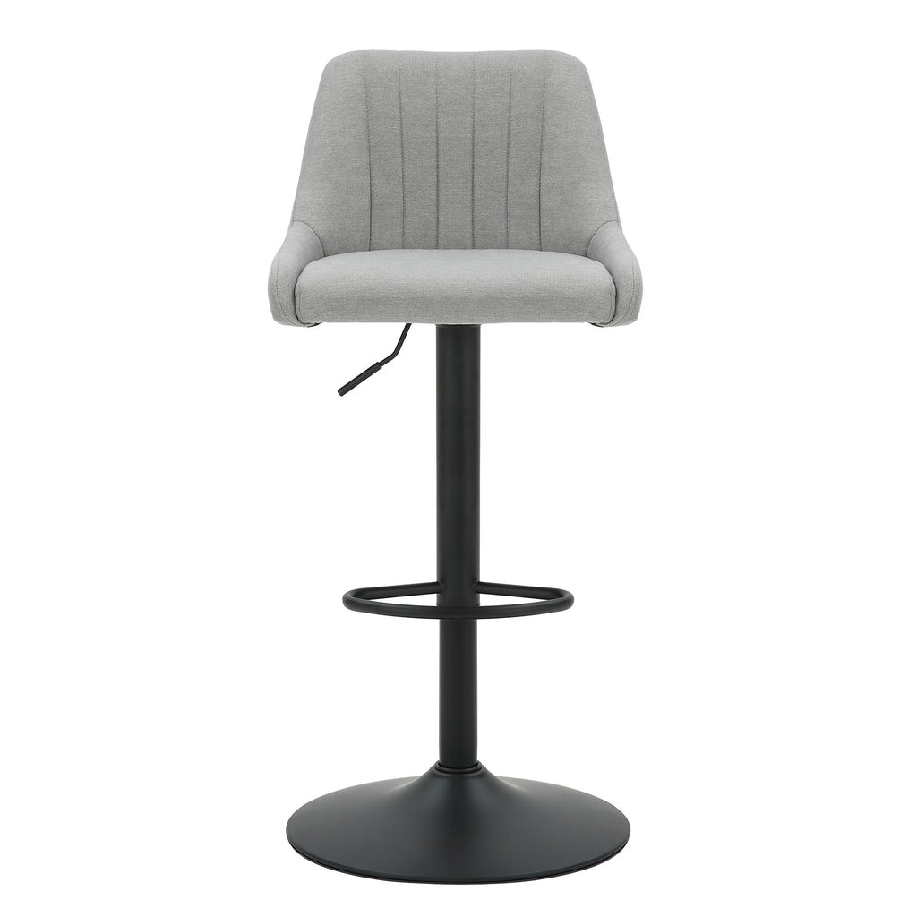 Kron Adjustable Height Air-Lift Swivel Stool, set of 2, in Grey Fabric