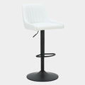 Kron Adjustable Height Air-Lift Swivel Stool, set of 2, in White Faux Leather