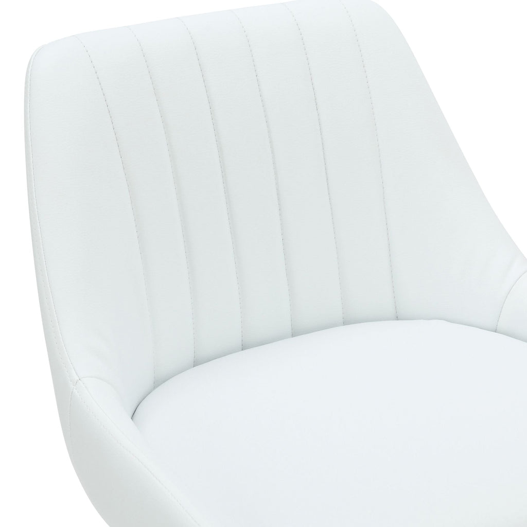 Kron Adjustable Height Air-Lift Swivel Stool, set of 2, in White Faux Leather