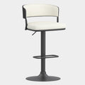 Kazan Adjustable Air-Lift Stool, Set of 2 in Ivory Performance Fabric & Black Metal