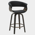 Holt 26" Counter Stool with Swivel, set of 2 in Black and Walnut