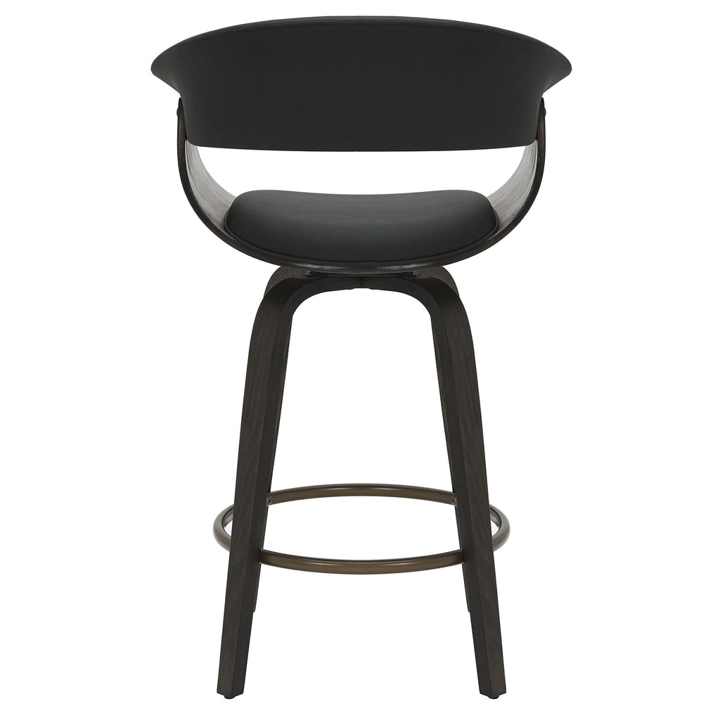 Holt 26" Counter Stool with Swivel, set of 2 in Black and Walnut