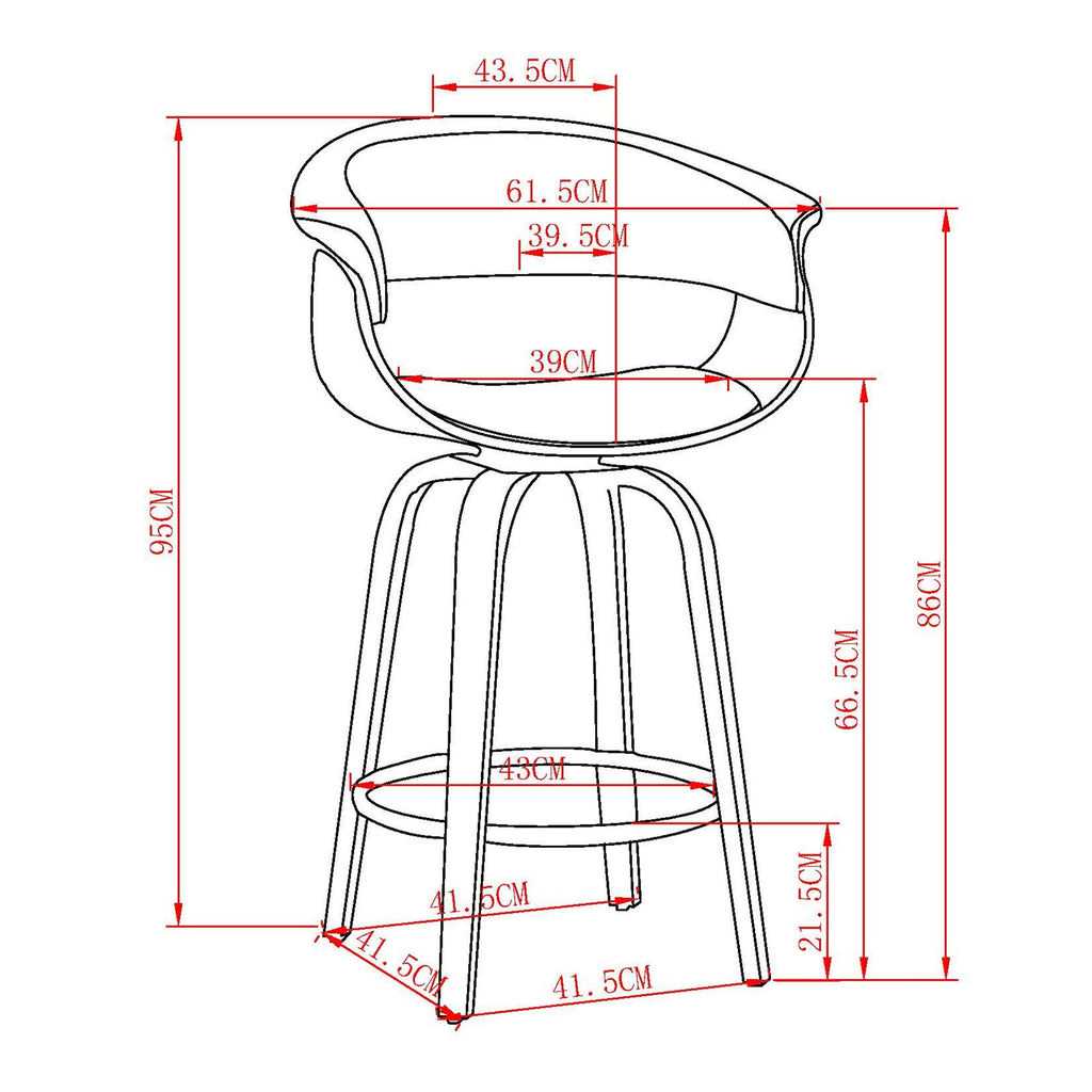 Holt 26" Counter Stool with Swivel, set of 2 in Mushroom and Walnut