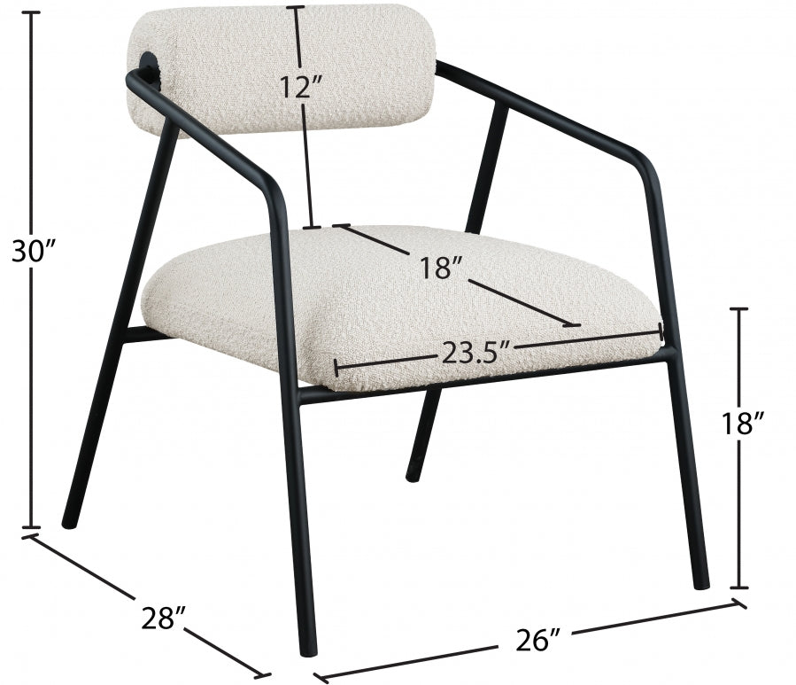 Carly Boucle Fabric Upholstered Accent Chair