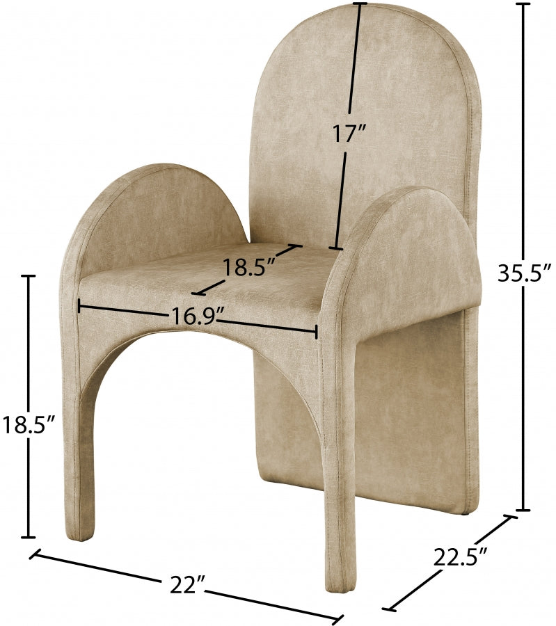 Summer Velvet Upholstered Dining Arm Chair