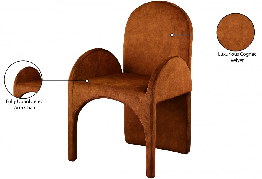 Summer Velvet Upholstered Dining Arm Chair