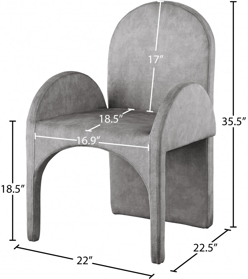 Summer Velvet Upholstered Dining Arm Chair