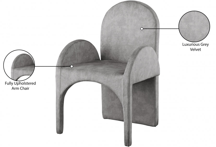 Summer Velvet Upholstered Dining Arm Chair