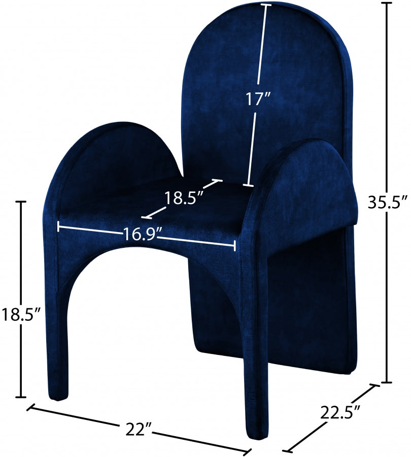 Summer Velvet Upholstered Dining Arm Chair