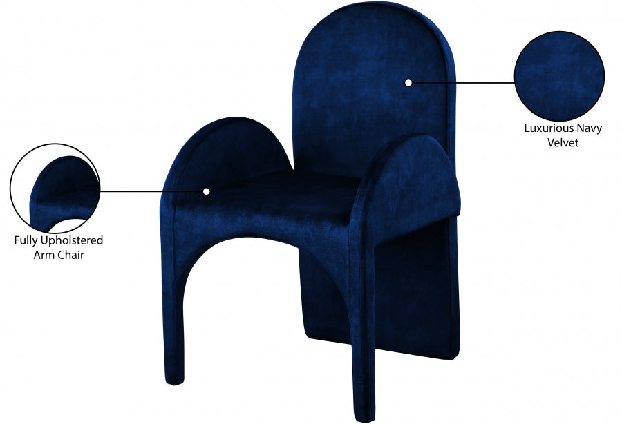 Summer Velvet Upholstered Dining Arm Chair