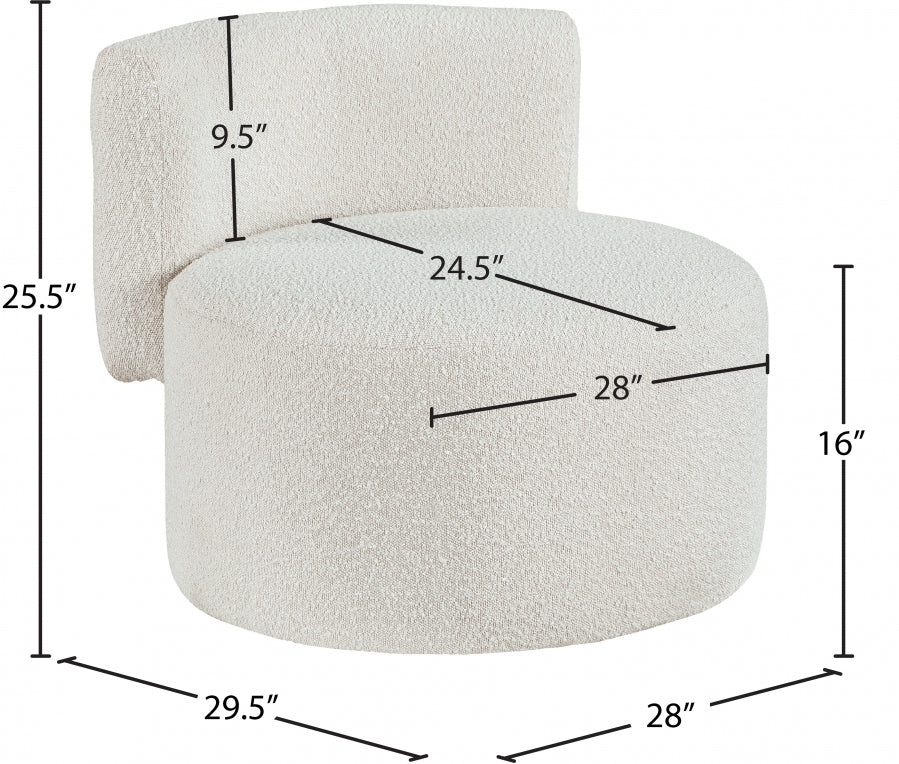 Como Boucle Fabric Upholstered Accent Chair