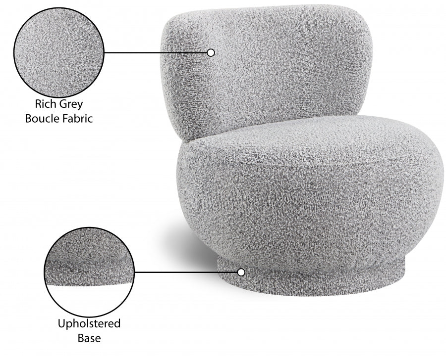 Calais Boucle Fabric Upholstered Accent Chair