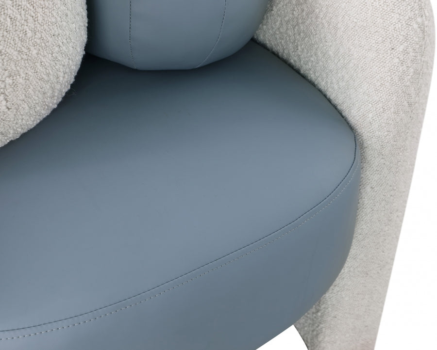 Acadia Boucle Fabric Upholstered And Vegan Leather Upholstered Accent Chair