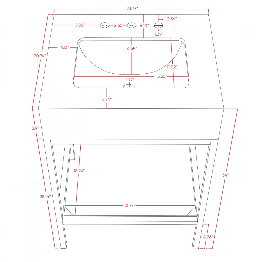 Marmo Engineered Stone Top and Brushed Chrome, Steel And Glass Base Vanity