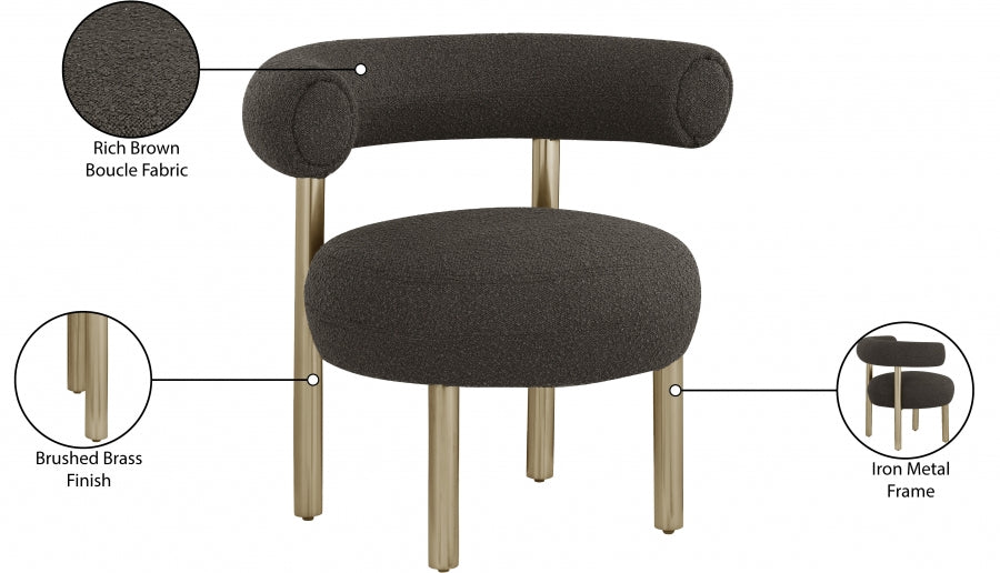 Bordeaux Boucle Fabric Upholstered Accent Chair