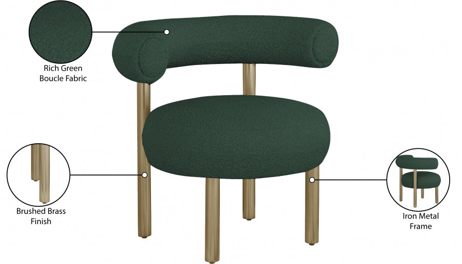 Bordeaux Boucle Fabric Upholstered Accent Chair