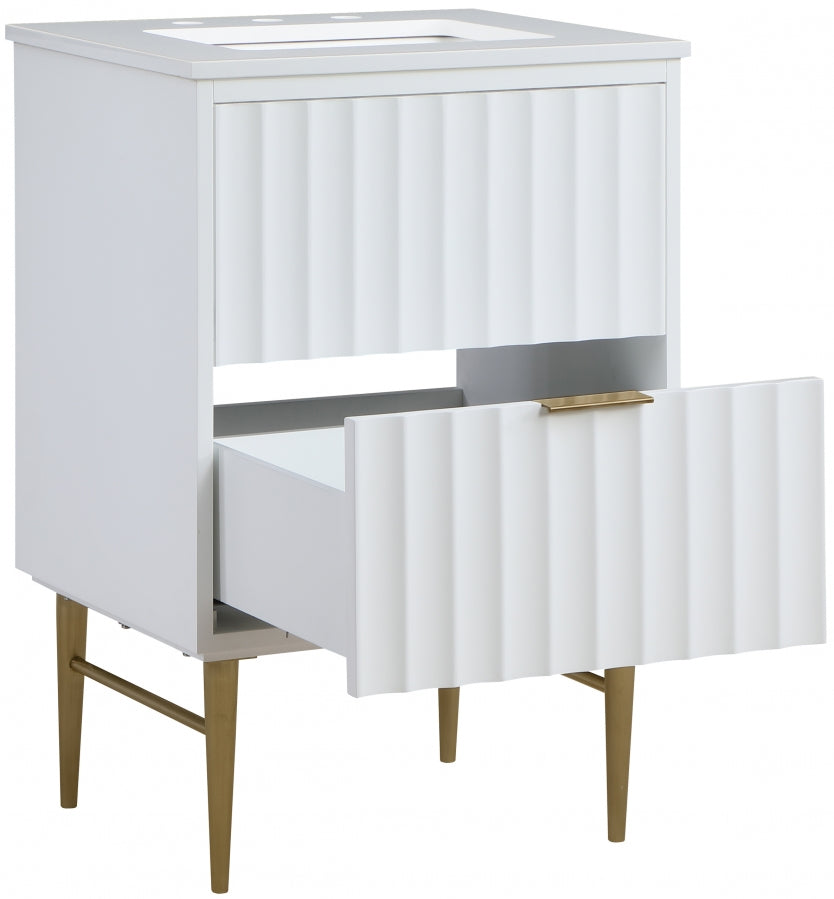 Modernist Engineered Stone Top And Solid Wood Base (brushed gold) Bathroom Vanity
