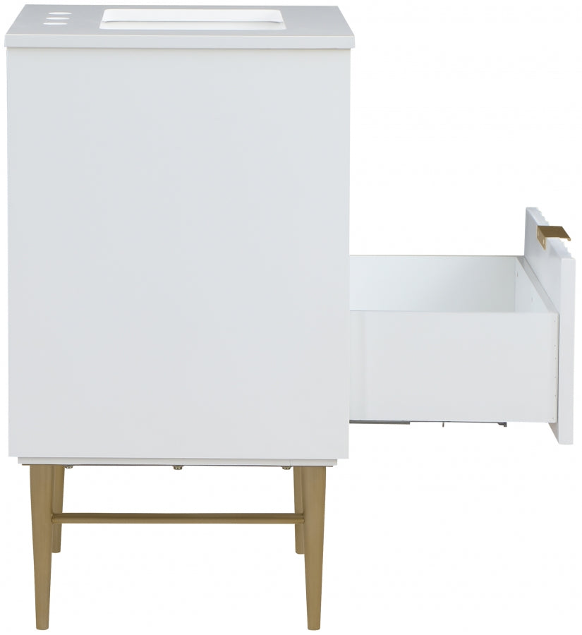 Modernist Engineered Stone Top And Solid Wood Base (brushed gold) Bathroom Vanity