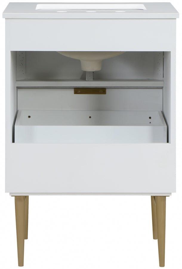 Modernist Engineered Stone Top And Solid Wood Base (brushed gold) Bathroom Vanity