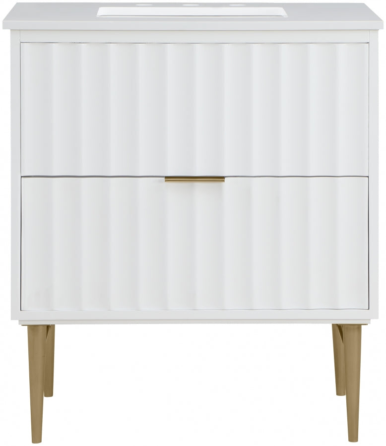 Modernist Engineered Stone Top And Solid Wood Base (brushed gold) Bathroom Vanity